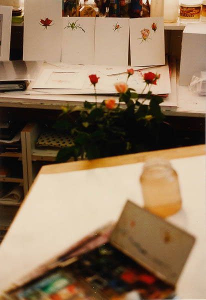 Atelier, rozen schilderen